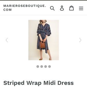 Striped Wrap Midi Dress